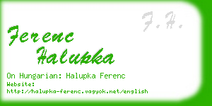 ferenc halupka business card